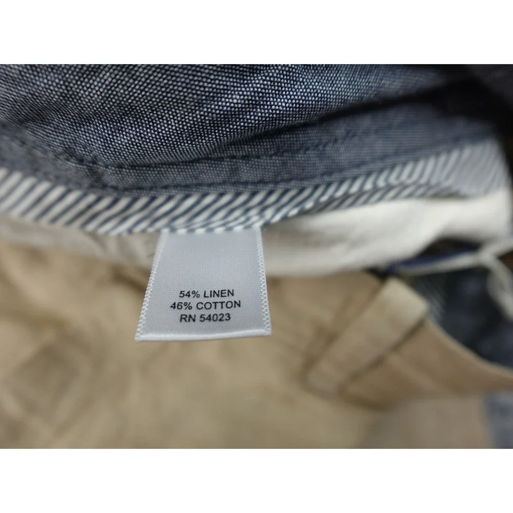 Banana Republic Pants Mens 36x32 Tan Relaxed Fit Linen Cotton Chino